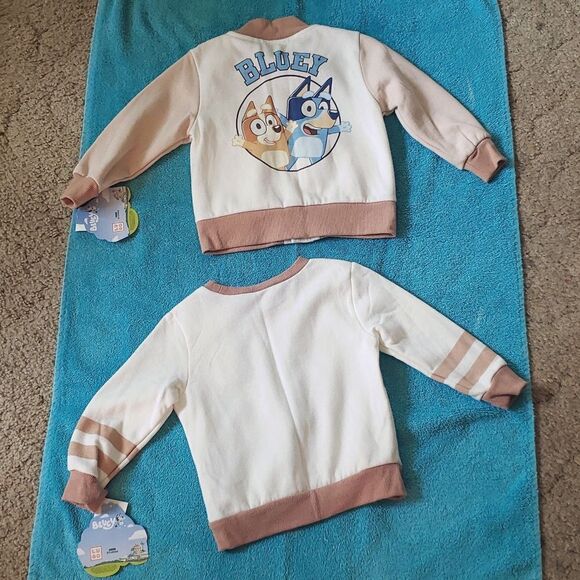 NWT Matching Set Bluey Fleece Lined Sweatshirt and Jacket Sz 18M - Picture 5 of 7